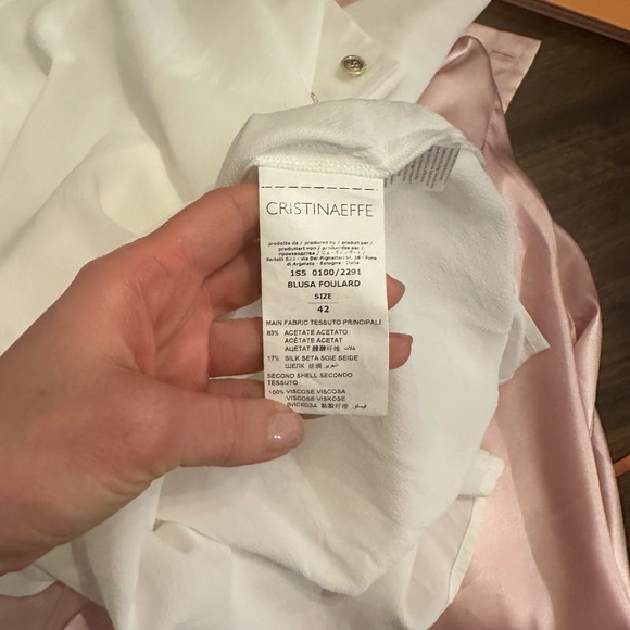 CRISTINAEFFE White Silk Blouse NWT - Picture 2 of 2
